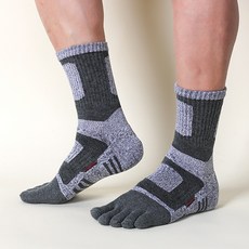 Goldman Socks 男性無縫乾爽緩震運動五指襪 4雙組, 炭灰色
