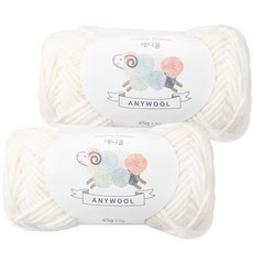 yarna 애니울 뜨개실, 201 백색, 2개