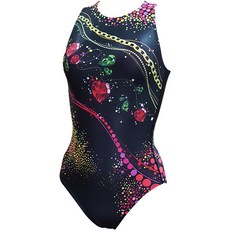 SUMISA 여성용 프린팅 워터폴로 원피스 수영복 루비 WPKPR0