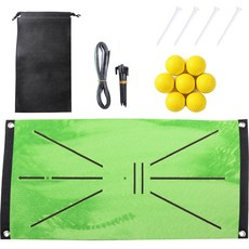 Sangsaengnarae 5mm固定高爾夫揮桿墊+PU球 7入組, 綠色（墊子）