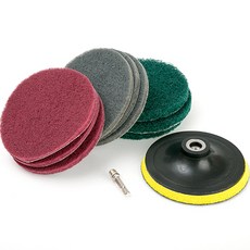 ZioBiz 電動菜瓜布清潔刷 3種 x 3入 + 背板組, 混合色, 1套