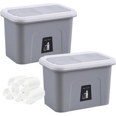 GOODIE FOODIE 掛式廚餘垃圾桶 附蓋 小型 2入, 灰色, 1set