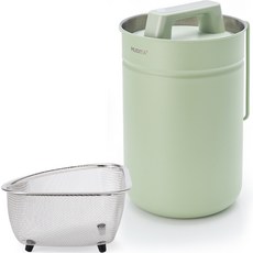 무디타 리본제이 진공 음식물 쓰레기통 2.8L + 바로 쏙 바스켓, 올리브(쓰레기통), 1세트