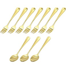 TABLE Art. IF 鈦金茶匙茶叉組, 茶匙 3入 + 茶叉 7入, 1套