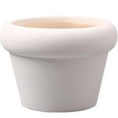 Elsso 粉彩圓形花盆, 白色