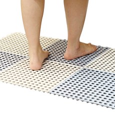 KAZT 高級防滑浴室地墊 30 x 30 cm, 米色 + 灰色, 1套