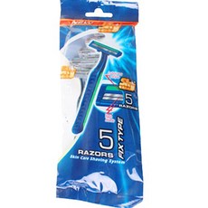 JINI U 雙層刀片拋棄式刮鬍刀, 1個, 5入