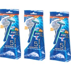 JINI U 雙層刀片拋棄式刮鬍刀, 3個, 5入