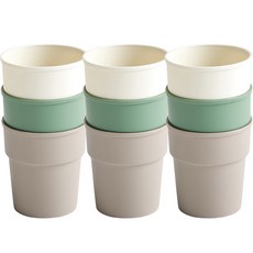 EASY&FREE Mood On輕便水杯 3色 各3入, Flower White+Forest Green+Wood Gray, 1組