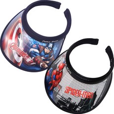 男童漫威隊長無敵盾遮陽帽+蜘蛛俠城市兩頂遮陽帽套組