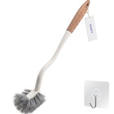 JLIFE 彎曲馬桶清潔刷, 白色木紋, 1個