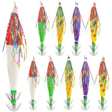 로얄피쉬 틴셀에기 루어 5종 x 2p 세트 RF05043EG, 퍼플 + 레드도트 + 레드그린 + 옥수수 + 레드화이트, 5.5g, 1세트