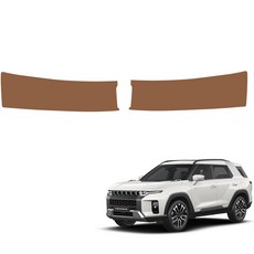 MAYTON Torres 防刮 原廠顏色 皮革 SC 後車廂門檻飾板, 靛藍棕, SsangYong Torres