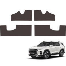 메이튼 토레스 스크래치 순정 컬러 가죽 SC 도어스텝 커버, 쌍용 토레스, 다크브라운