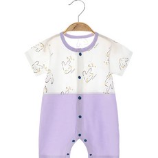 STARDOOR 嬰幼兒亮點配色圖案全開扣連身衣