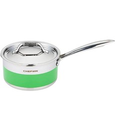 쉐프윈 인덕션 304STS 통5중 컬러 편수냄비, 그린, 1개, 지름 16cm x 높이 8.5cm