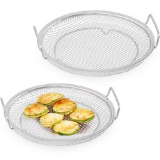 Reborn.J 不鏽鋼附把手淺型圓形篩網2件組, 單一顏色, 1套