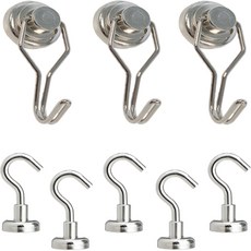 주앤지 초강력 심플 고리자석 회전식 3p + 니켈 5p 세트, 실버, 1세트