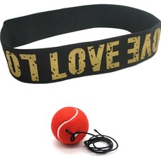 拳擊反應訓練彈力球組 01LOVE頭帶+網球, 紅色（網球）