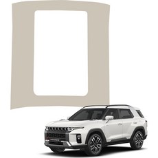 MAYTON 防刮蓋原廠色皮革SC第二排中控台後蓋, 香草米色, SsangYong Torres