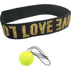 拳擊反應訓練彈力球組 01LOVE頭帶+網球, 黃色（網球）