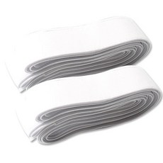 ButtonKing 扁平高彈力雙織鬆緊帶 30mm, 白色, 2個