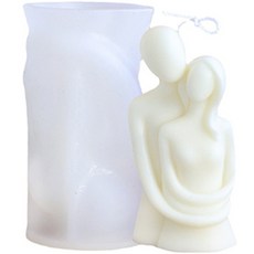 Home Flow情侶石膏雕像蠟燭矽膠模具, 混色