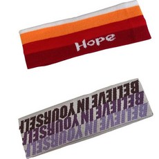 요고조고 헤어밴드 2종 세트, 28 빨간 머리끈, 보라색 글자 머리끈