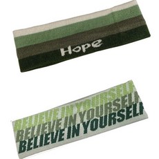 요고조고 헤어밴드 2종 세트, 43 짙은 녹색 머리끈, 초록색 글자 머리끈