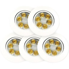 Gaon LED LED一體式 MR 5W 筒燈 崁燈 85 x 85 x 30 mm, 白色(崁燈), 暖白光(燈泡), 5套