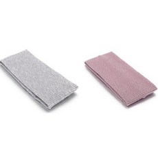 簡約素色針織彈力髮帶 2入組, 淺灰色、淺紫色