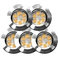 LED一體式崁燈 MR 7.62cm 5W 燈泡色, 鉻色 + 燈泡色, 5個