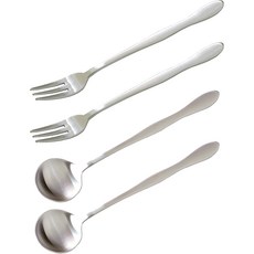 TABLE Art. 不鏽鋼 304 波浪銀色 4p 組, 1套, 茶匙 2p + 茶叉 2p