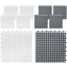 Newris 防滑浴室地板墊 2款 x 5片組, 1套, 白色, 灰色