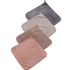 Boorepick 風格廚房擦手巾4件組, 灰色, 棕色, 珊瑚色, 米色, 1套