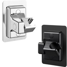 MONACO OLIVE 免打孔角度可調方形蓮蓬頭支架, 銀色 + 黑色, 1個