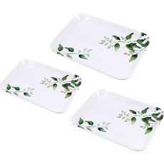 Maket Gamseong 極簡植物風托盤3件組, 混合色, 1套