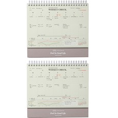 PLEPIC Press A5週曆萬年型計畫本 2入, 綠色