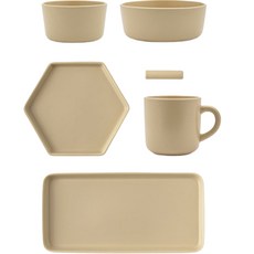 瑪麗貝爾 單人餐具家用6件組, 米色, 餐具6件組