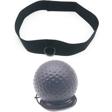 拳擊反應訓練彈力球組 02尼龍扣頭帶+PU球, 黑色（PU球）