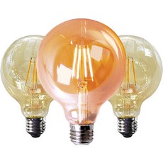 Elforce 愛迪生球型LED燈泡 金色玻璃 G125 3W, 3個, 燈泡色