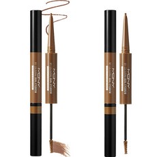 MQNY 二合一雙頭眉筆染眉膏 2.1g, 自然棕, 2支