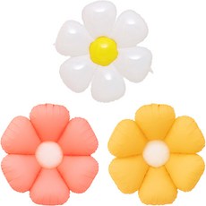 joyparty 雛菊氣球 中型 3件組, 白色, 玫瑰木色, 芥末黃, 1套