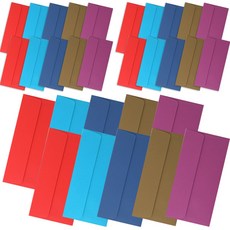 基本款橫式零用錢信封 5款 x 6入 + 透明貼紙組, 混合色, 1套