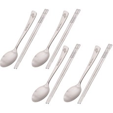 Table Art 304不鏽鋼禮儀兒童湯匙筷子組, 混色, 湯匙 4p + 筷子 4p, 1個