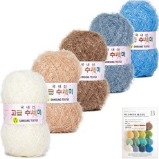 Yarna 高級編織菜瓜布 80g x 5款 + B款圖案 8款組合包, Y2 雪花早晨, 1個