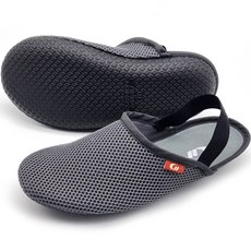 CushionMaru 網眼布料 帶狀 氣墊室內拖鞋, 灰色, 1個