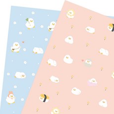 POPO FANCY 2款小鴨包裝紙 10入, 藍色, 珊瑚, 1組