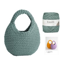 yarna 에밀리 에그백 뜨개질 DIY 패키지 세트, 1개, 빈티지딥마린