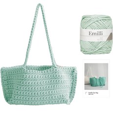 yarna 에밀리 시티백 실 1볼 + 인쇄도안 뜨개질 DIY 세트, 1개, 08파스텔민트